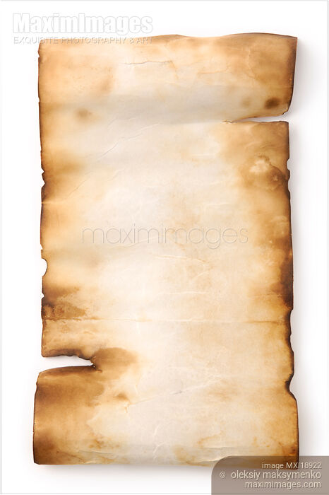 Stock photo of Unfolded Roll of Parchment Buy commercial use license at MaximImages