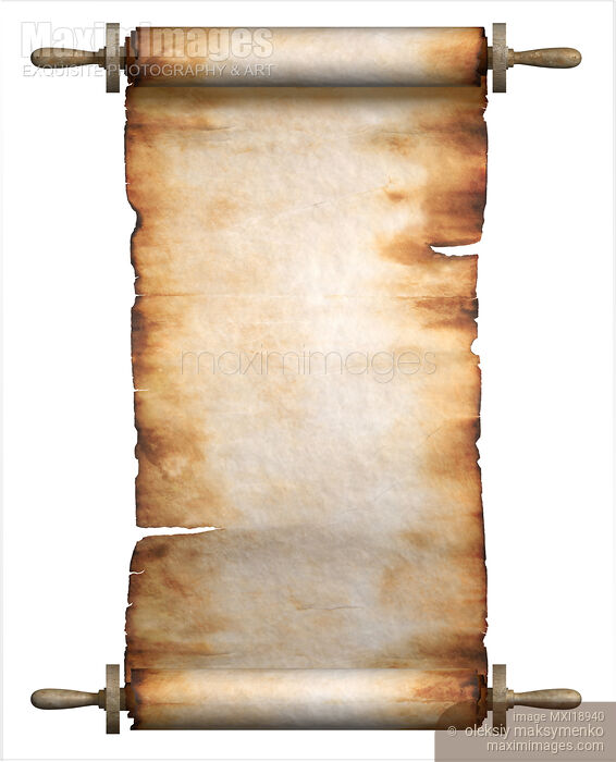 Stock image of Unrolled Old Parchment Background Buy commercial use license at MaximImages