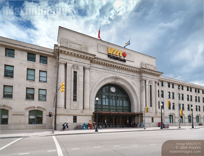 Stock photo of VIA Rail Canada Union Station in Winnipeg Buy commercial use license at MaximImages