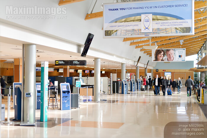Stock photo of Victoria International Airport departures interior Buy commercial use license at MaximImages