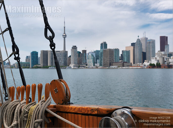 Stock photo of View of the City of Toronto from a Cruise Ship Buy commercial use license at MaximImages