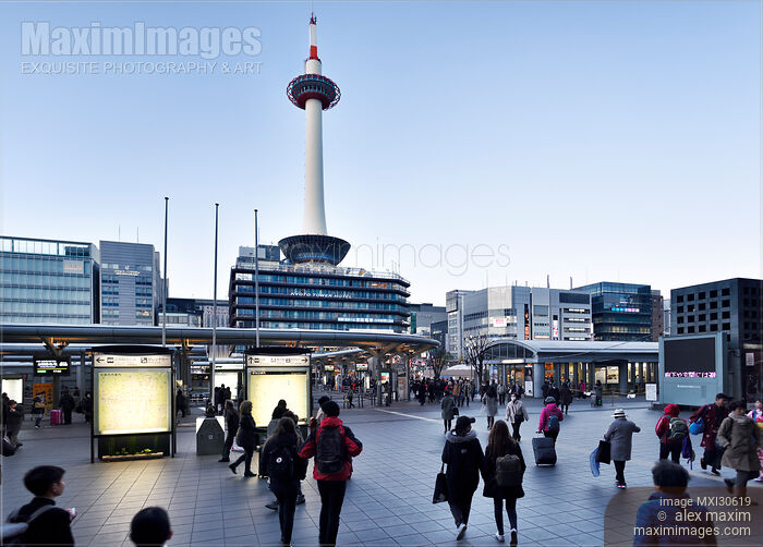 Stock photo of View on Kyoto tower from Kyoto Station Buy commercial use license at MaximImages
