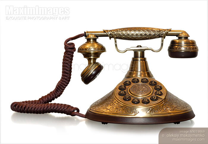 Stock photo of Vintage stylized telephone Buy commercial use license at MaximImages