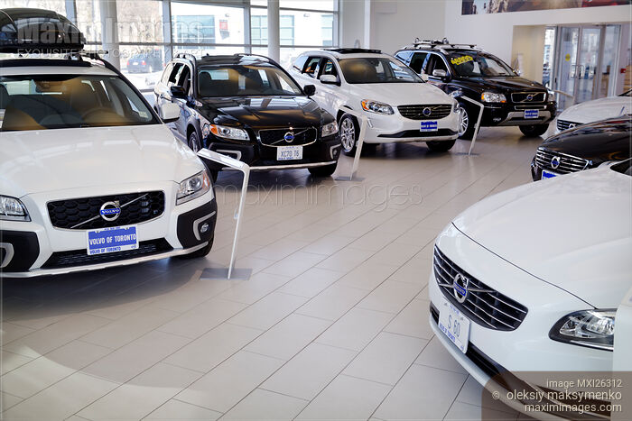 Stock photo of Volvo cars at dealership Buy commercial use license at MaximImages