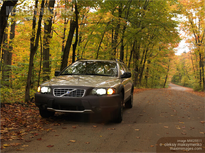 Volvo XC70 in Fall Nature Scenery Stock photo of Volvo XC70 in Fall Nature Scenery Buy commercial use license at MaximImages