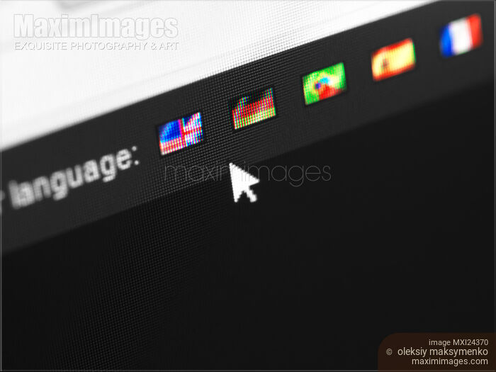 Stock photo of Website language selector Buy commercial use license at MaximImages