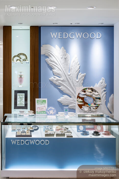 Stock photo of Wedgwood tableware store display Buy commercial use license at MaximImages