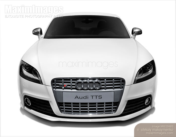 Stock photo of White 2009 Audi TTS sports car Buy commercial use license at MaximImages
