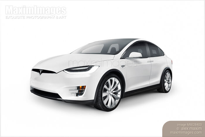 White 2017 Tesla Model X luxury SUV electric car isolated Stock photo of White 2017 Tesla Model X luxury SUV electric car isolated Buy commercial use license at MaximImages
