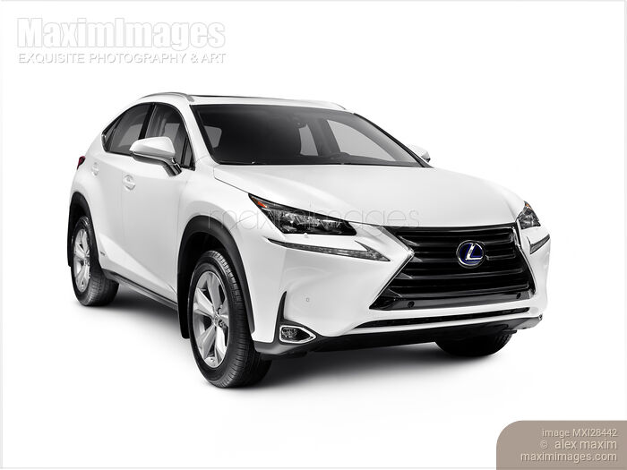 Stock photo of White Lexus NX 300h SUV car Buy commercial use license at MaximImages