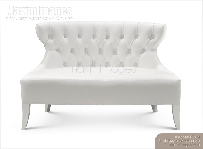 Stock photo of White Loveseat Buy commercial use license at MaximImages