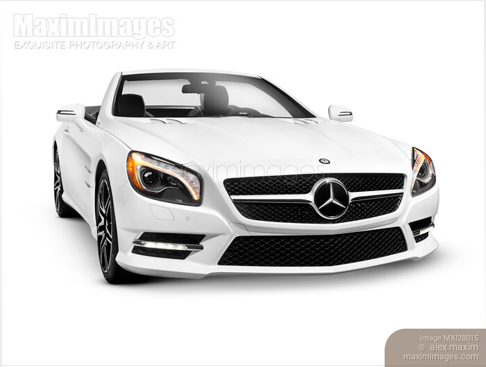 White Mercedes-Benz SL550 Roadster convertible luxury car Stock photo of White Mercedes-Benz SL550 Roadster convertible luxury car Buy commercial use license at MaximImages