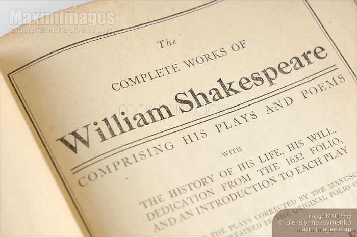 Stock photo of William Shakespeare Book Buy commercial use license at MaximImages