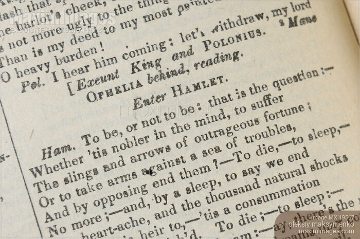 Stock photo of William Shakespeare Hamlet Book Buy commercial use license at MaximImages
