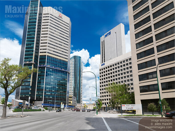 Winnipeg downtown city scenery high-rise buildings Stock photo of Winnipeg downtown city scenery high-rise buildings Buy commercial use license at MaximImages