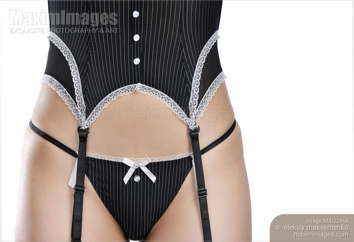 Stock photo of Woman in Black Lingerie Buy commercial use license at MaximImages