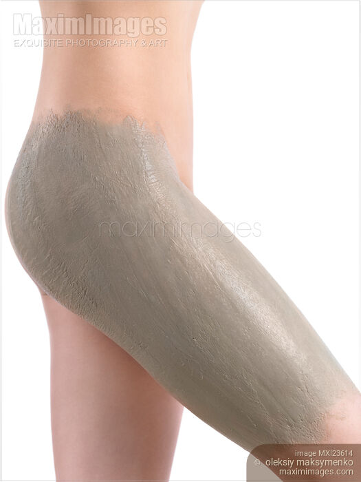 Stock photo of Woman With Bentonite Clay Body Mask Buy commercial use license at MaximImages