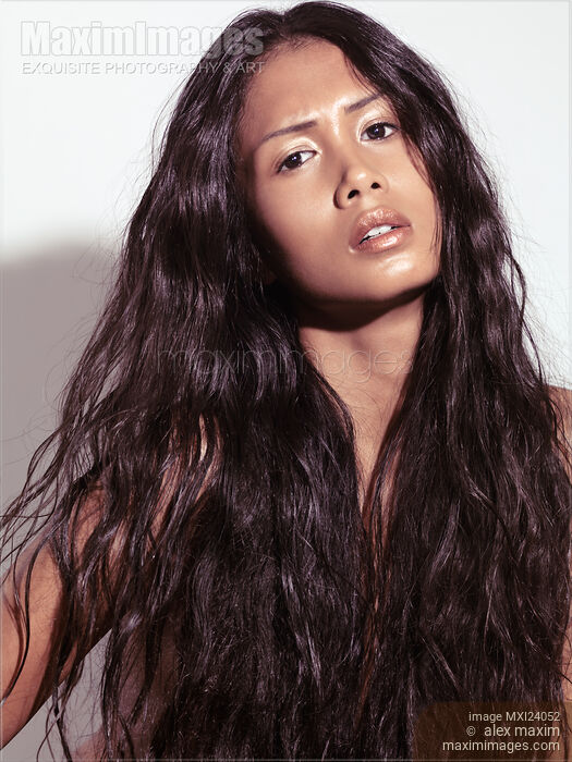 Stock photo of Woman with long hair sensual beauty portrait Buy commercial use license at MaximImages