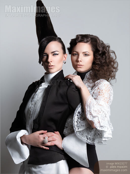 Women with Creative Hairstyle Stock photo of Women with Creative Hairstyle Buy commercial use license at MaximImages