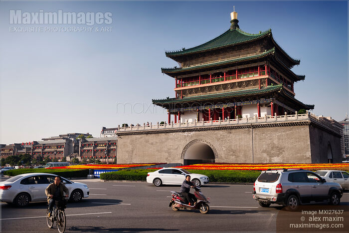 Stock photo of Xi'an Bell Tower Buy commercial use license at MaximImages