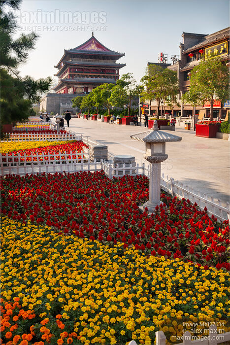 Stock photo of Xi'an Drum Tower China Buy commercial use license at MaximImages