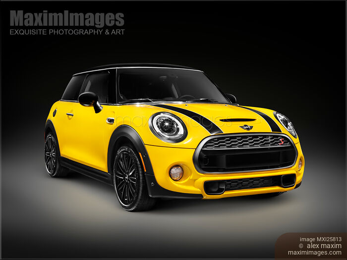Yellow 2014 Mini Cooper S hatchback car Stock photo of Yellow 2014 Mini Cooper S hatchback car Buy commercial use license at MaximImages