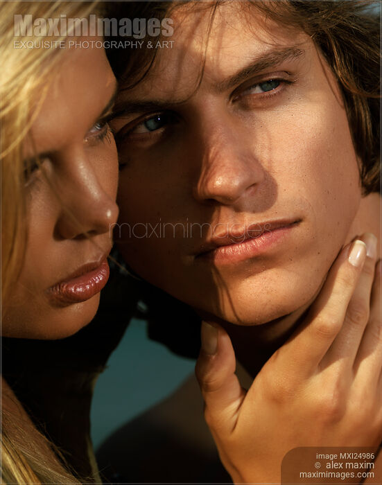 Stock photo of Young Couple Faces Sensual Portrait Buy commercial use license at MaximImages
