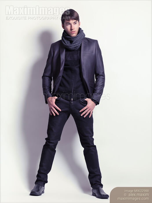 Young Man Wearing Black Blazer Stock photo of Young Man Wearing Black Blazer Buy commercial use license at MaximImages