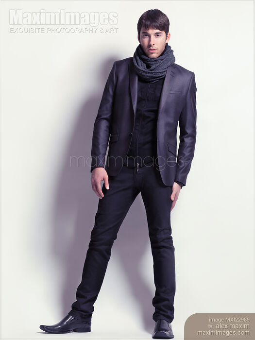 Young Man Wearing Black Blazer Stock photo of Young Man Wearing Black Blazer Buy commercial use license at MaximImages
