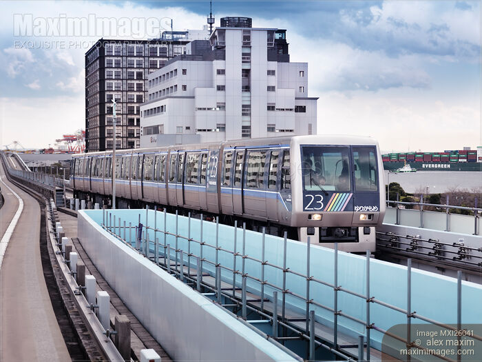 Stock photo of Yurikamome line train at Odaiba Tokyo Buy commercial use license at MaximImages