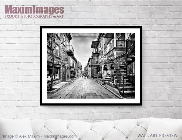 Art Print Of Rue Du Petit Champlain Colorful Store Displays Of Old